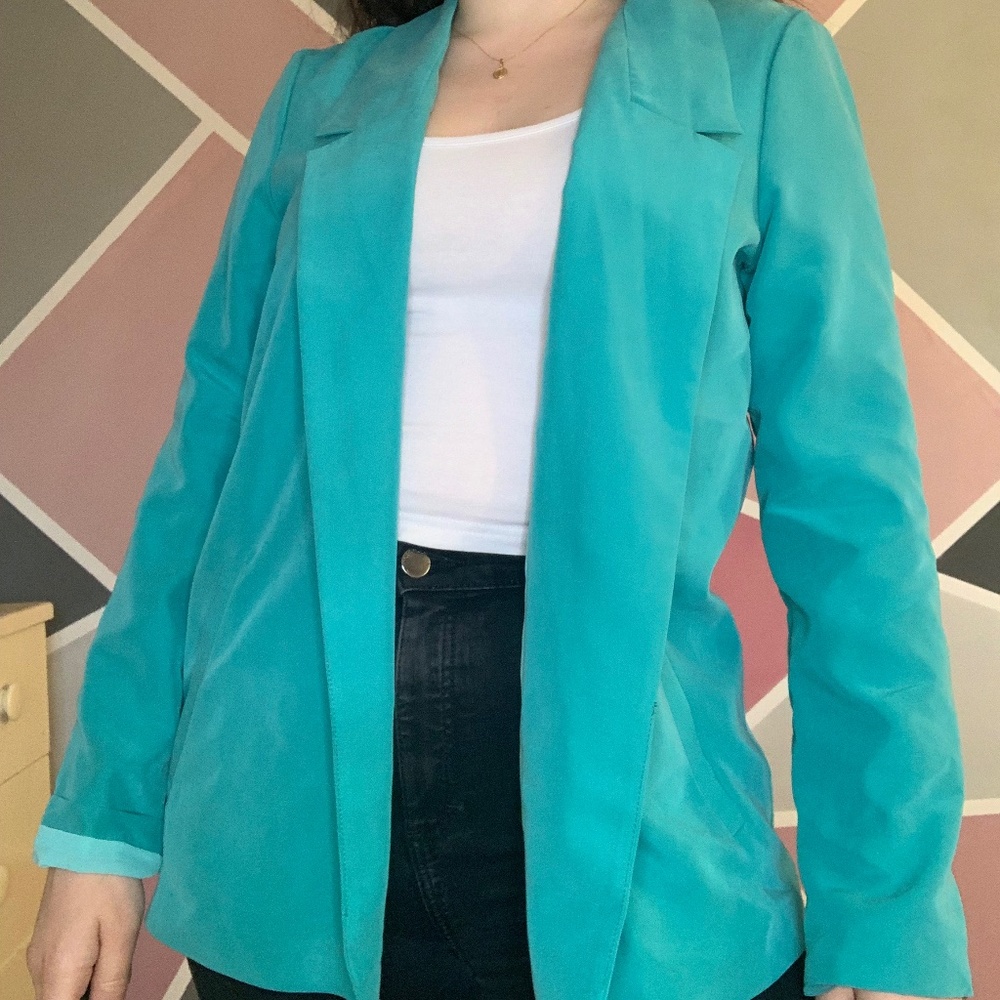 teal blazer
